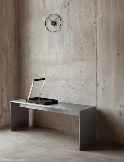 Stelton X 8 851 Take Away Tray Stelton Time Wall Clock Black 2 Lifestyle AI Modified